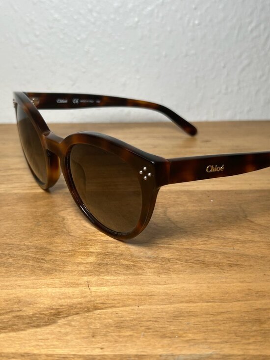Chloe Round Tortoiseshell Sunglasses